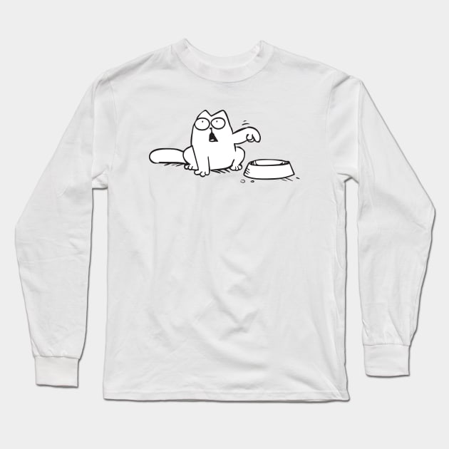 Simons Cat Feed Me Food Now Funny Long Sleeve T-Shirt by devanpm